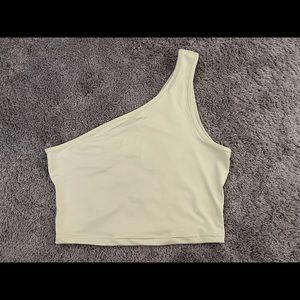 one shoulder cut out crop top